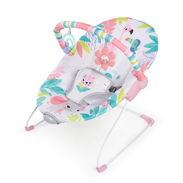 Bright Starts Flamingo bērnu zvilnis ar vibrācijas režīmu.