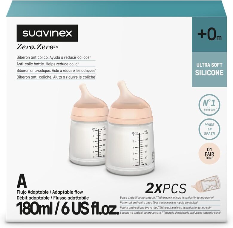 Suavinex Zero Zero pudelīšu komplekts, +0m
