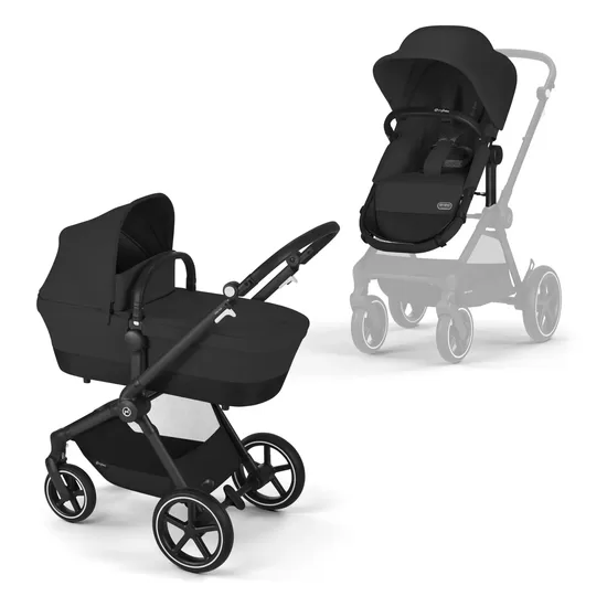 Cybex Eos Lux Black 2in1 bērnu rati (Lietota prece)
