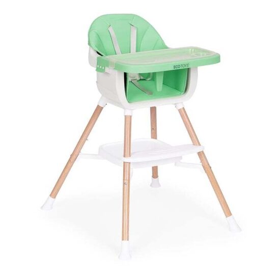 ECOTOYS 2-in-1 bērnu barošanas krēsliņš, zaļš