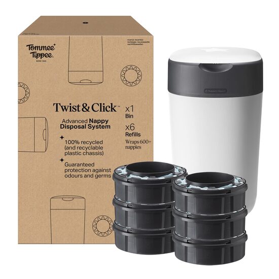 Tommee Tippee autiņbiksīšu konteiners + 6 kasetes