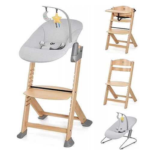 4-in-1 Kinderkraft ENOCK bērnu barošanas krēsliņš ar šūpuļkrēsliņu.