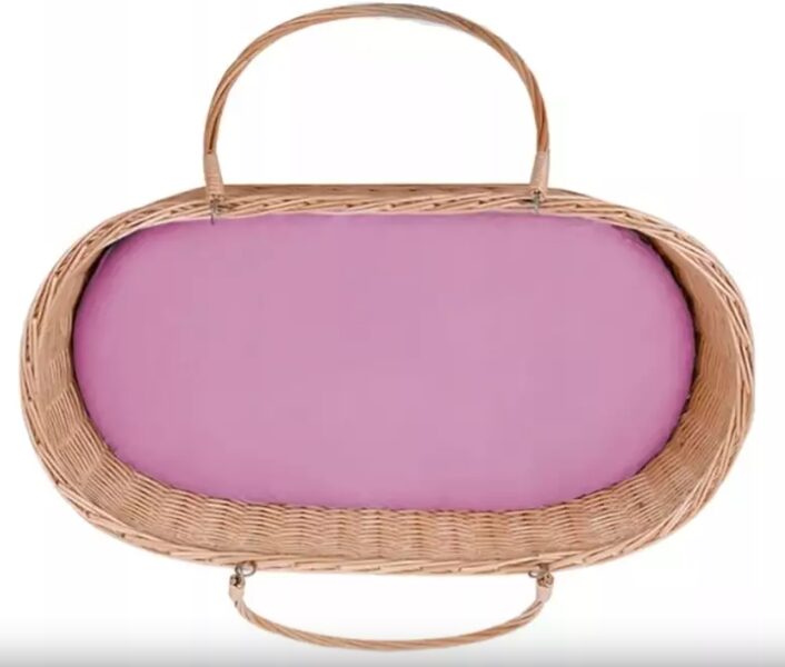 Palags ar gumiju 38x80cm Mozus grozam, rozā